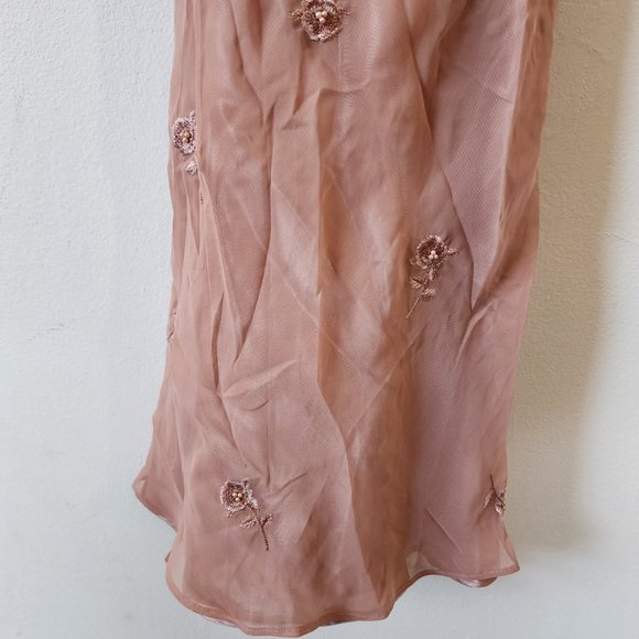 Valarie Stevens Pink Beaded Slip Y2K Small - Picture 3 of 8